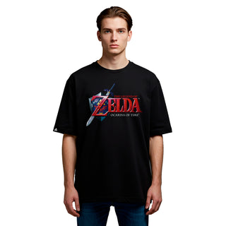 Playera Zelda Hombre Mujer Negro Ocarina of Time Nintendo Oficial