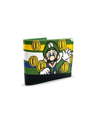 Cartera para hombre Super Mario Bros Luigi Monedas