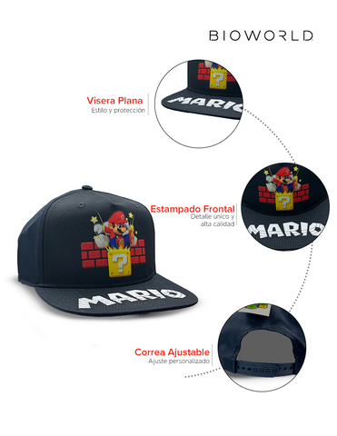 Gorra Curva Super Mario Bros | Cubo Misterioso para Hombre y Mujer, Estilo Nintendo
