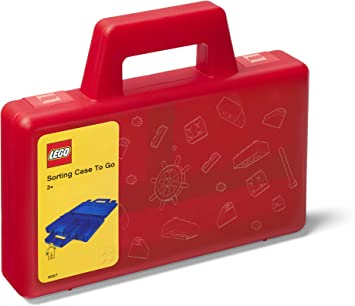 Portafolio LEGO rojo transparente para niños 