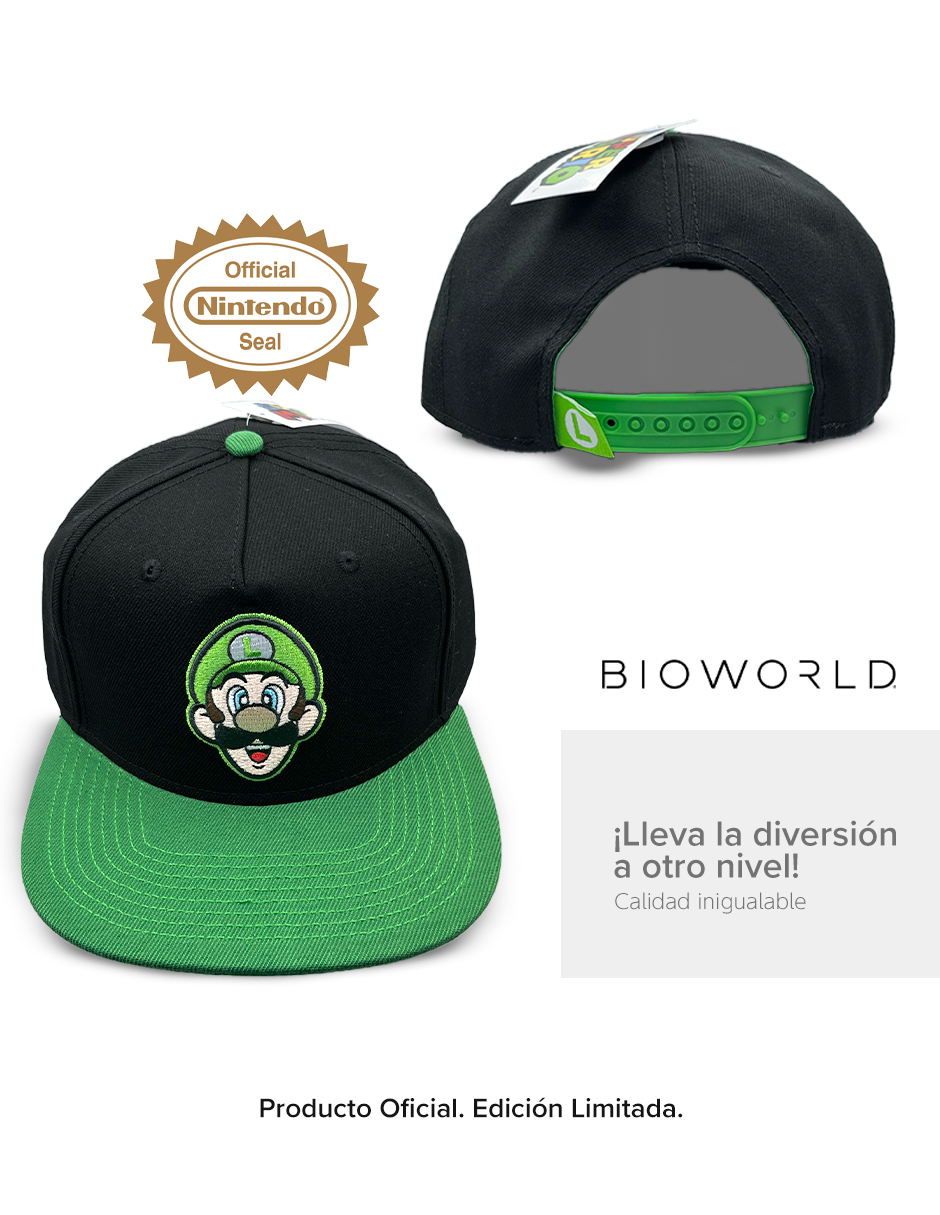 Gorra Luigi Nintendo Visera Plana de Super Mario para hombre y mujer - Fan Army