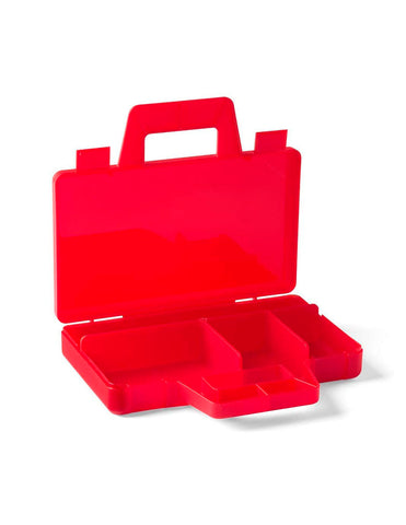 Portafolio LEGO rojo transparente para niños