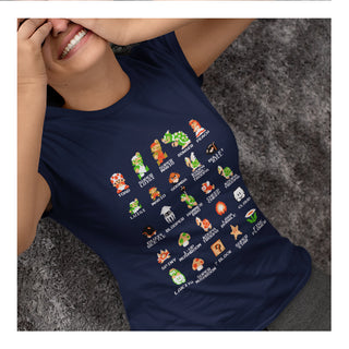 Playera para Mujer Mario Bros Pixels Retro - Producto Oficial