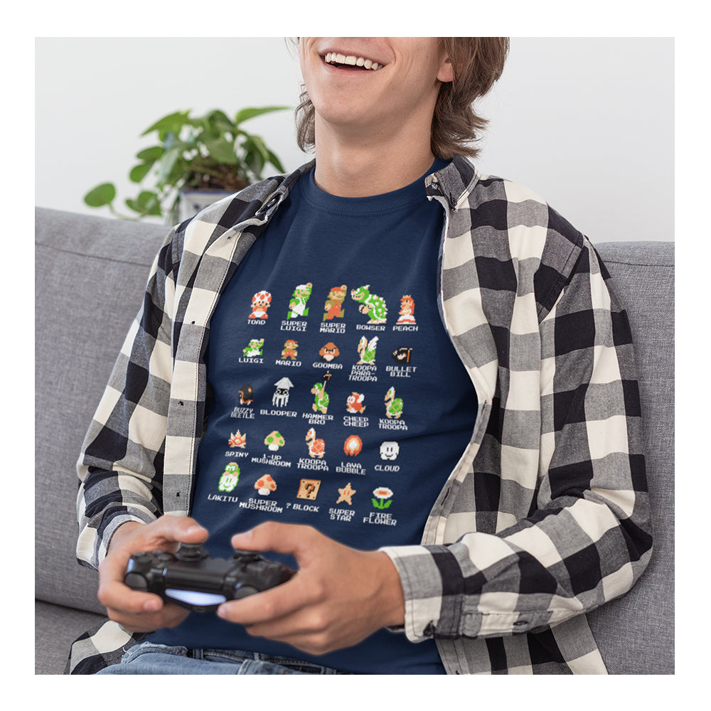 Playera Mario Bros Hombre - Diseño Clásico de Mario - Fan Army