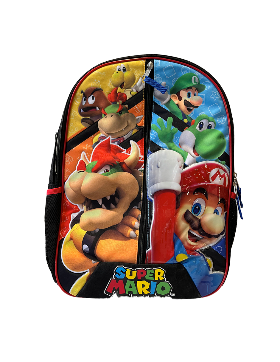 Mochila Super Mario Bros- Personajes Mario Yoshi Luigi Bowser