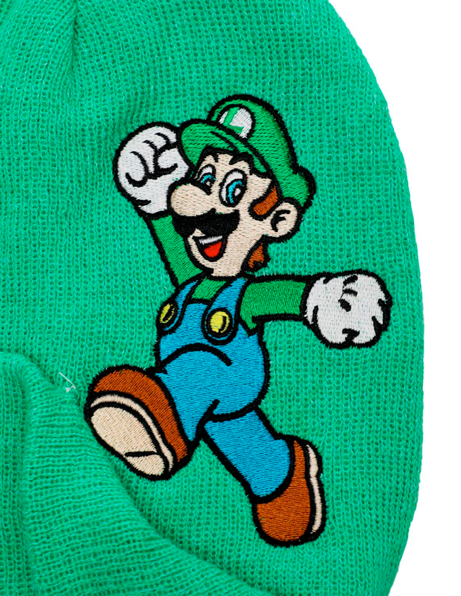 Gorro para el frio Super Mario Bros Luigi de tejido verde - Fan Army