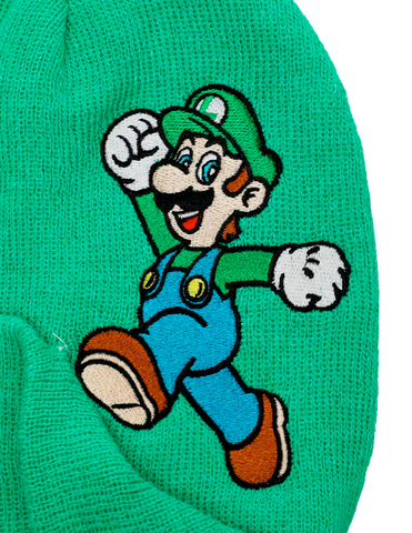Gorro para el frio Super Mario Bros Luigi de tejido verde
