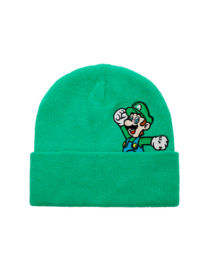 Gorro para el frio Super Mario Bros Luigi de tejido verde 