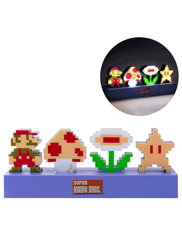 Figura decorativa iluminada de iconos de Super Mario