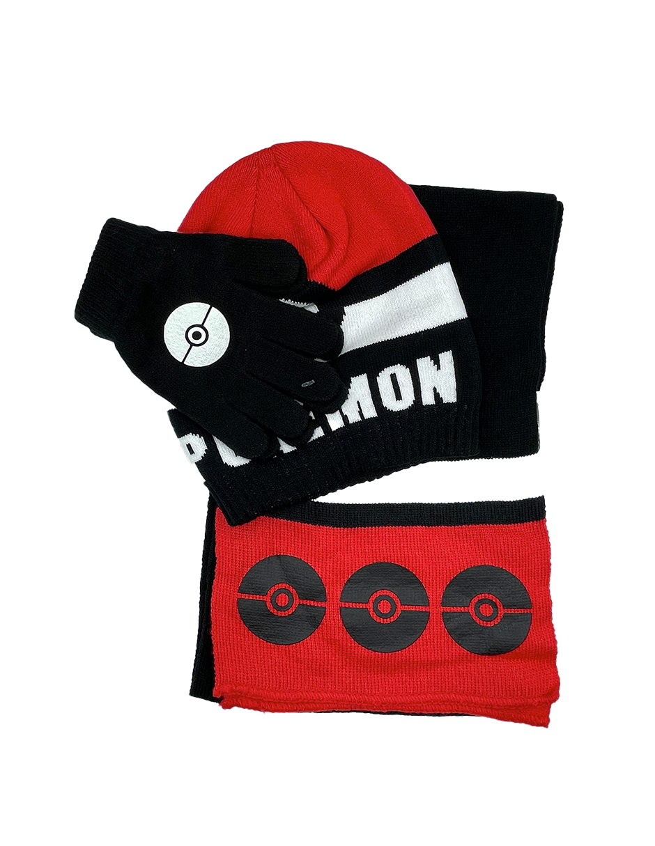 Set Guantes, Bufanda y Gorro Pokémon - Fan Army